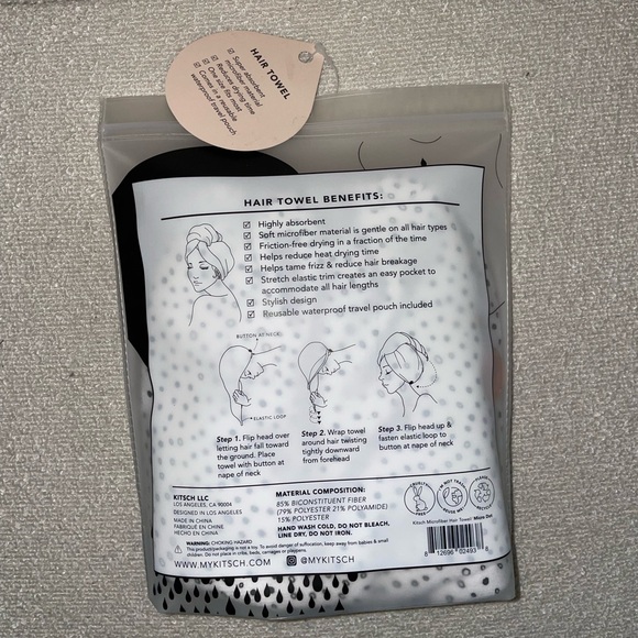 Kitsch Quick Drying Hair Towel Micro Dot - Picture 5 of 6